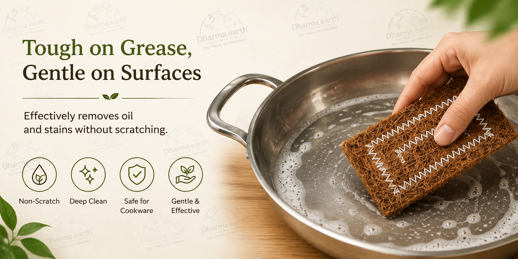 Dharma Earth Natural Coconut Shell Scrubber | Pack of 5