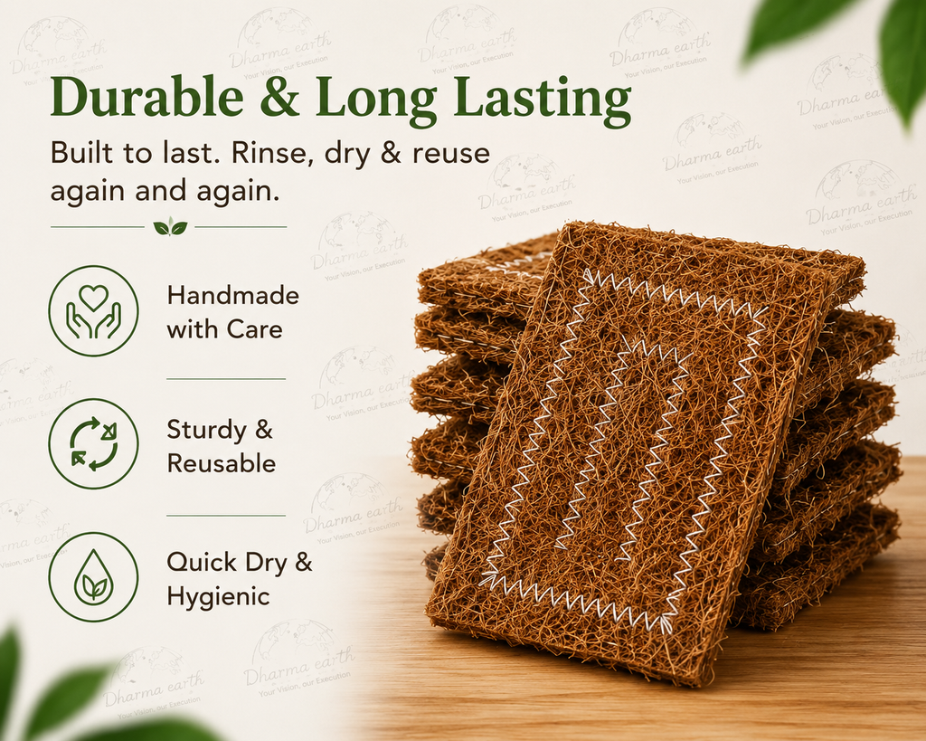 Dharma Earth Natural Coconut Shell Scrubber | Pack of 5