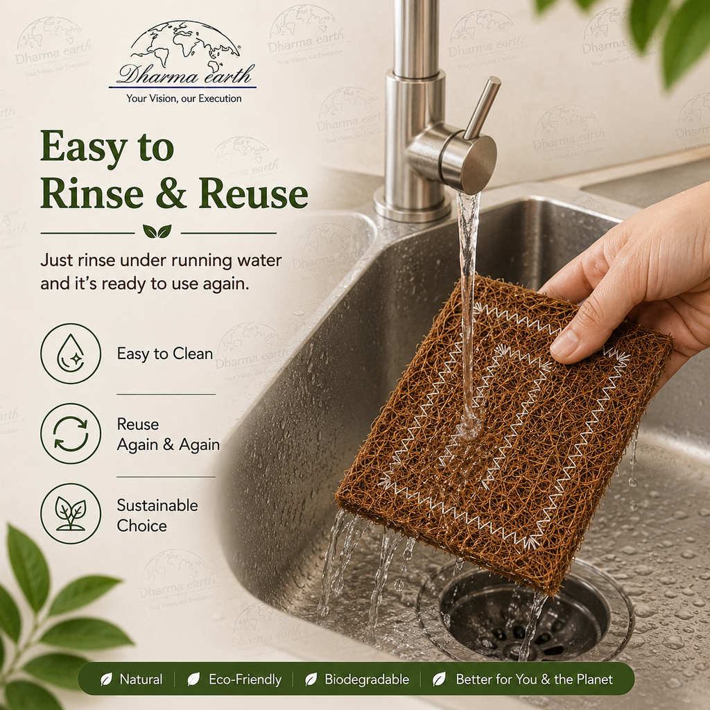 Dharma Earth Natural Coconut Shell Scrubber | Pack of 5