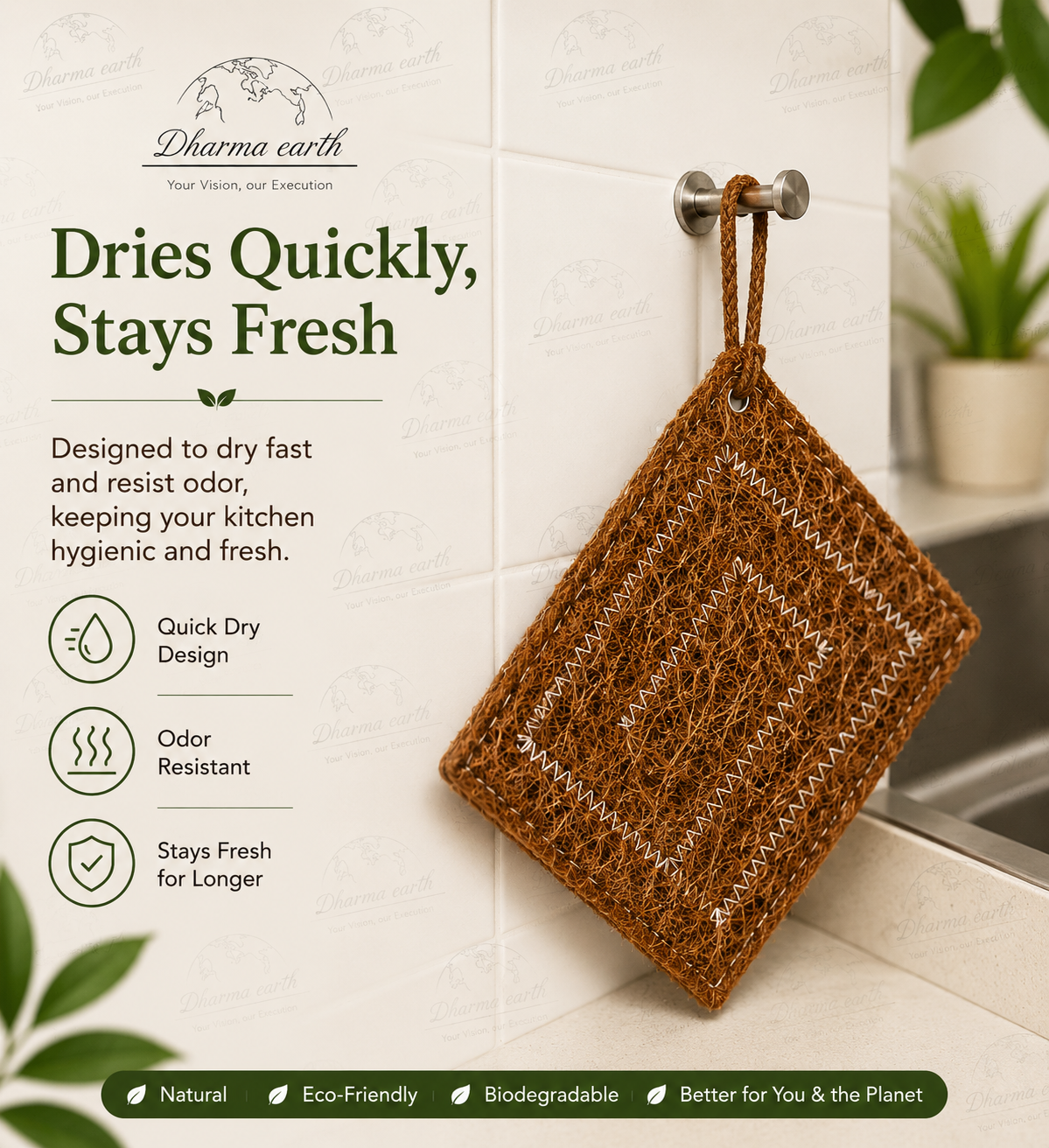 Dharma Earth Natural Coconut Shell Scrubber | Pack of 5