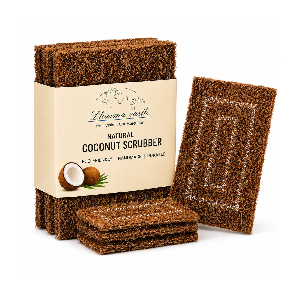 Dharma Earth Natural Coconut Shell Scrubber | Pack of 5