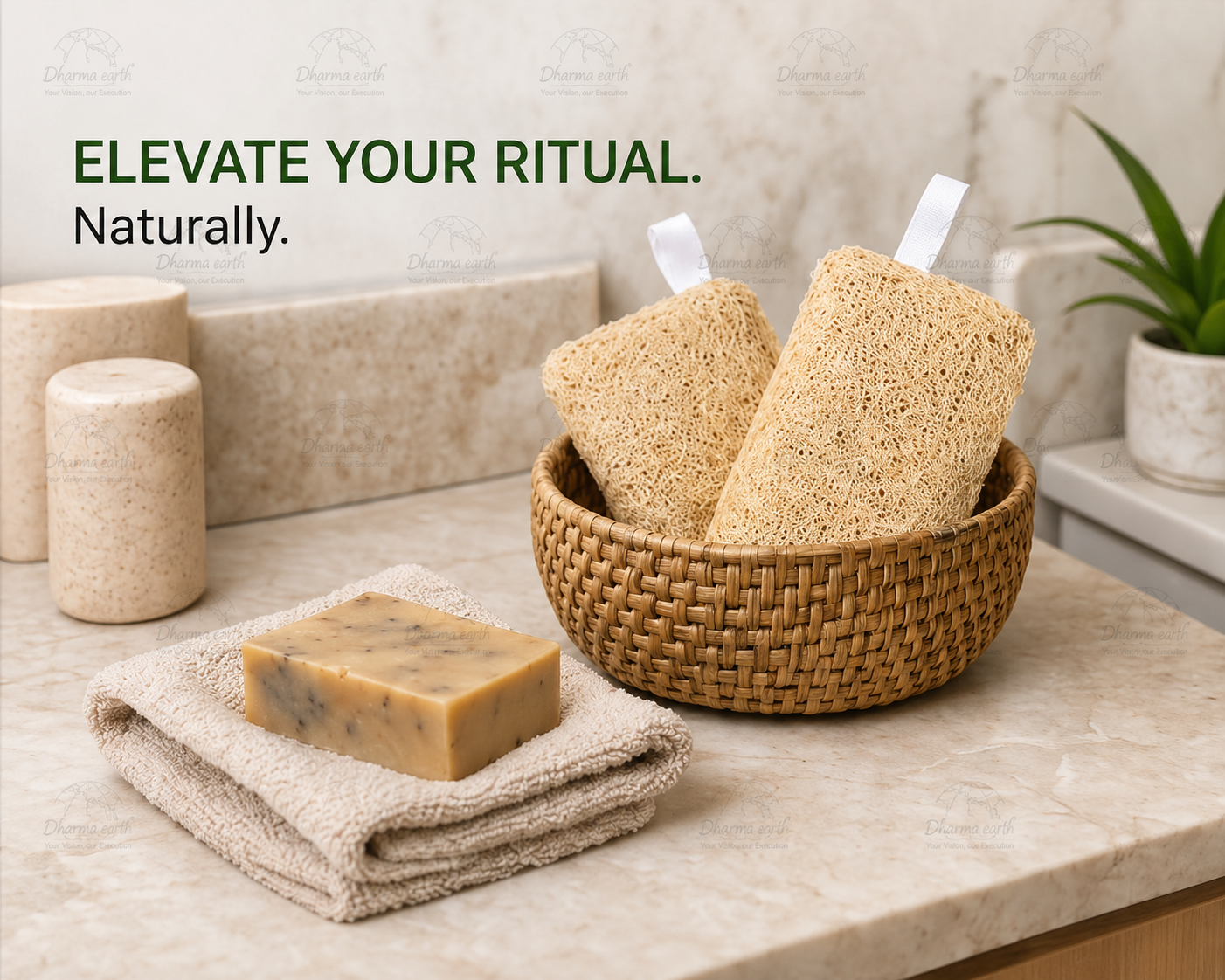 Dharma Earth Natural Loofah Bath Sponge | Pack of 2