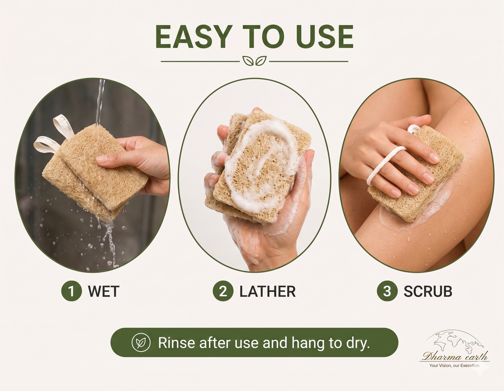 Dharma Earth Natural Loofah Bath Sponge | Pack of 2